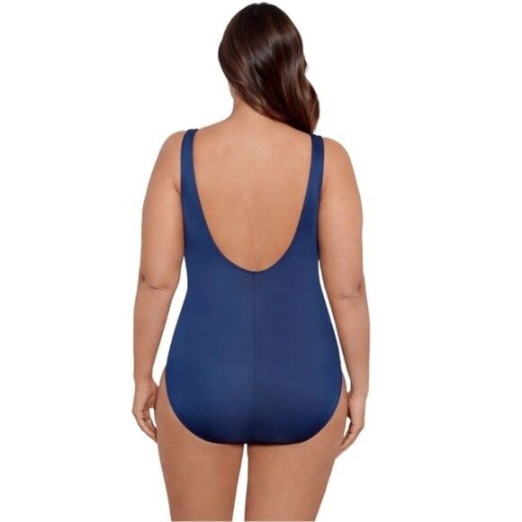NWT Miraclesuit | Midnight Plus Size Crossover One Piece Swimsuit 18W - Picture 3 of 7